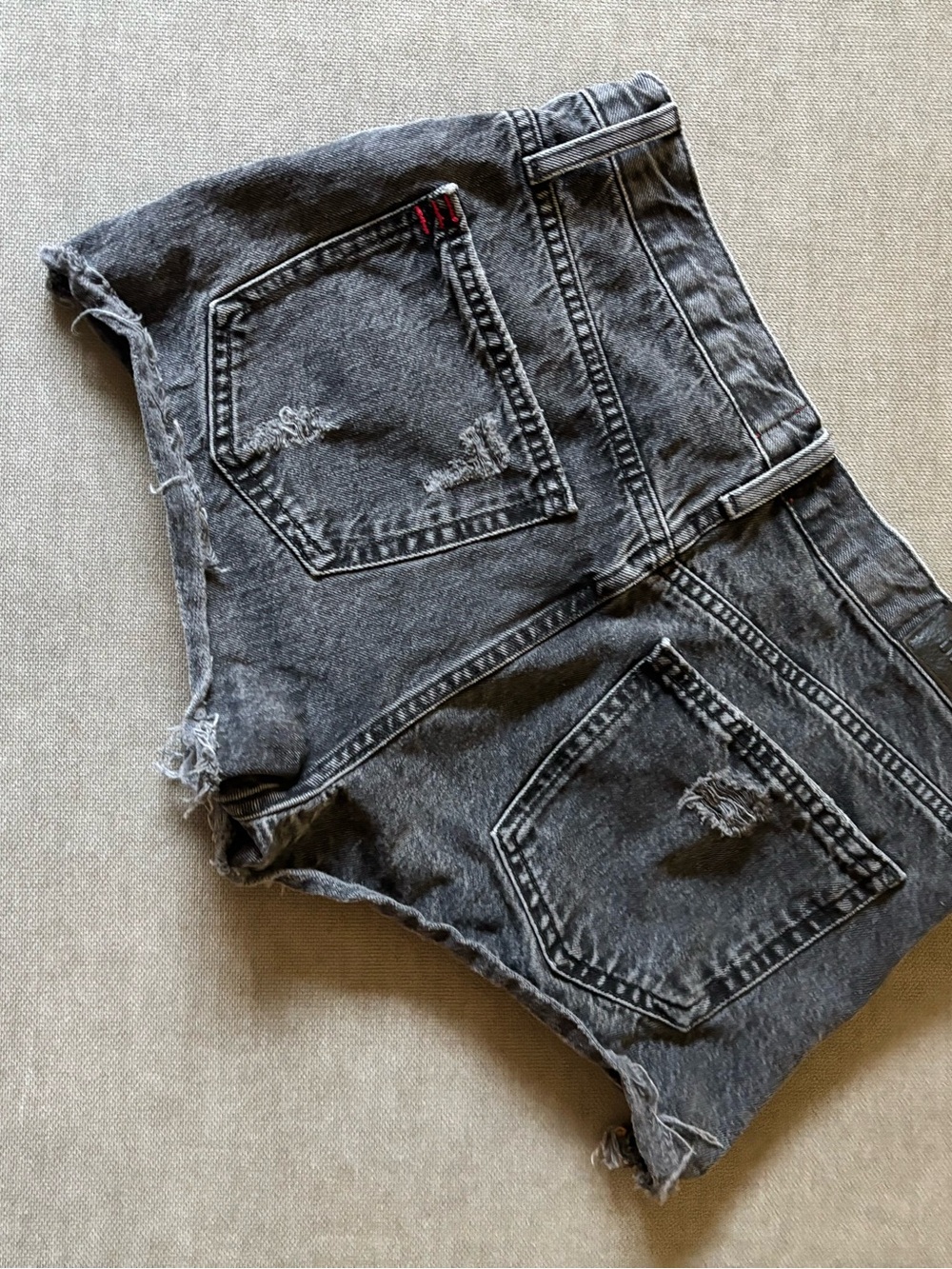 BDG Girlfriend high rise Women’s Distressed Black Denim Cutoff Shorts